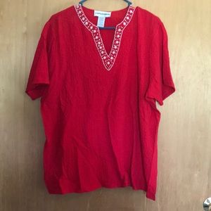 V-neck blouse beautiful red